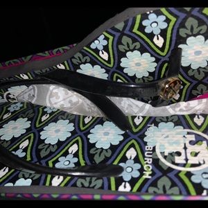 daisy printed classic tory burch flip flops